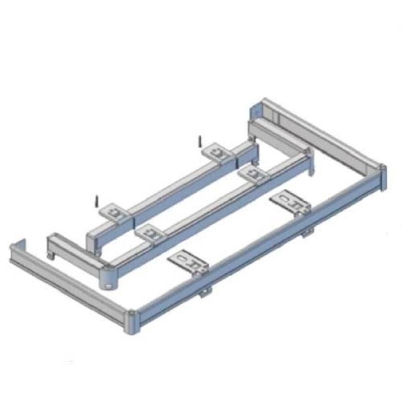 Dvoukolejnice rovná s krycím čelem s koncovými rohy pro záclony a závěsy